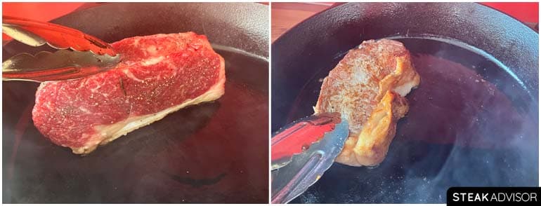 pan seared strip steak steps