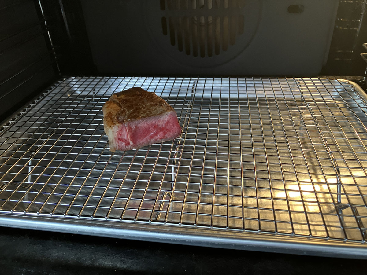 Reheating the steak in the oven